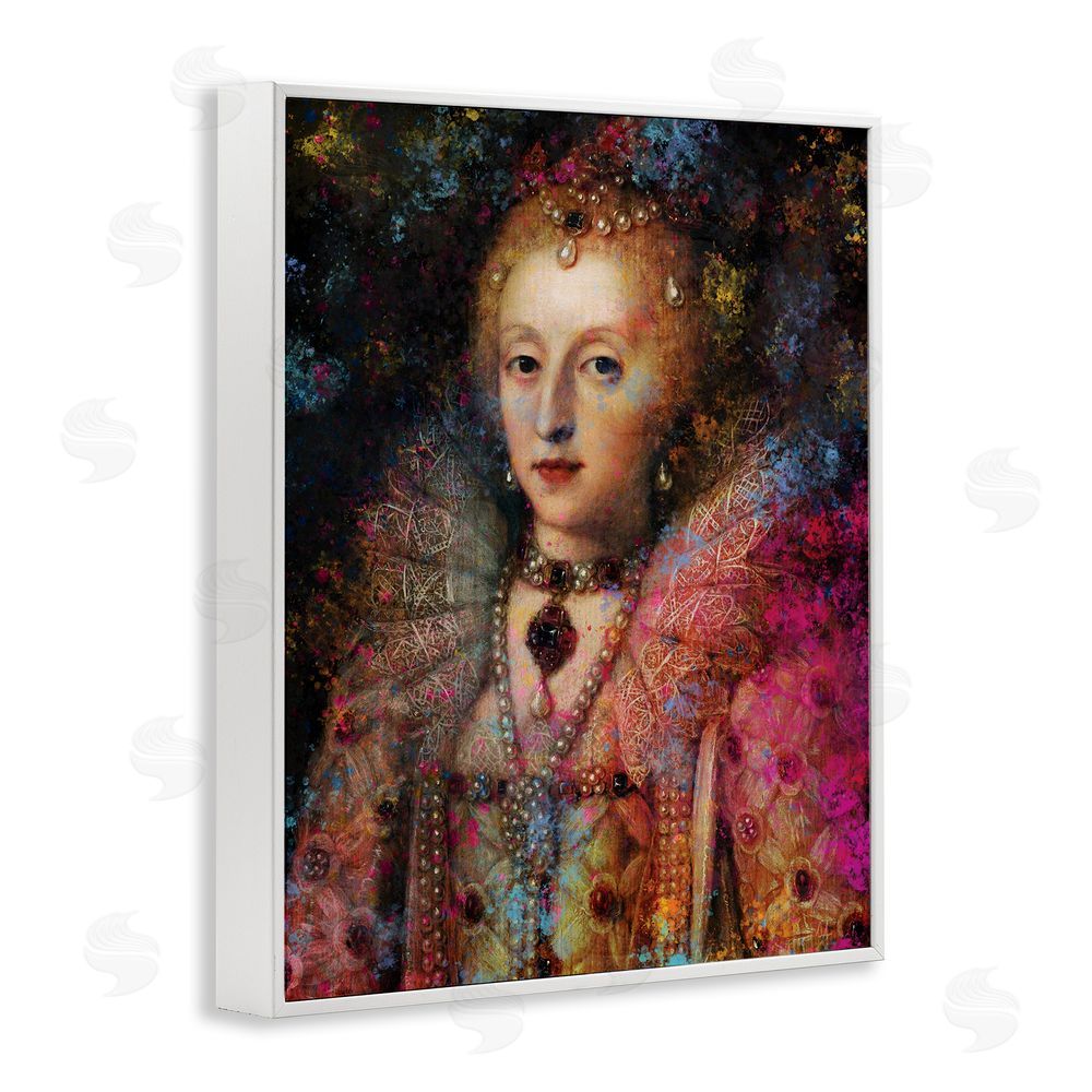 Sarah Adams Dappled Royalty Renaissance Portrait White Framed Giclee Wall Art Print