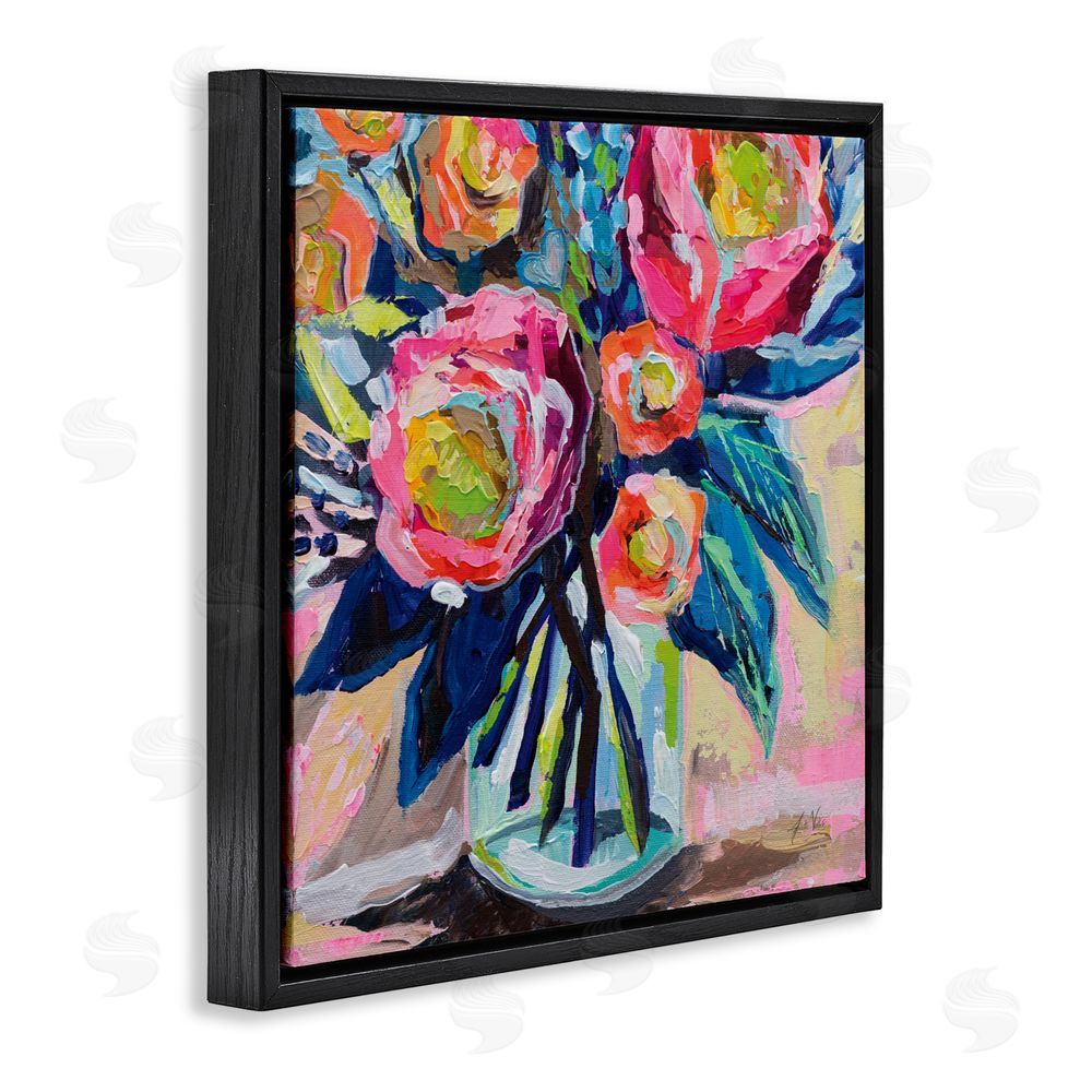 Jeanette Vertentes Because You Love Me Black Floating Frame Canvas Wall Art Print