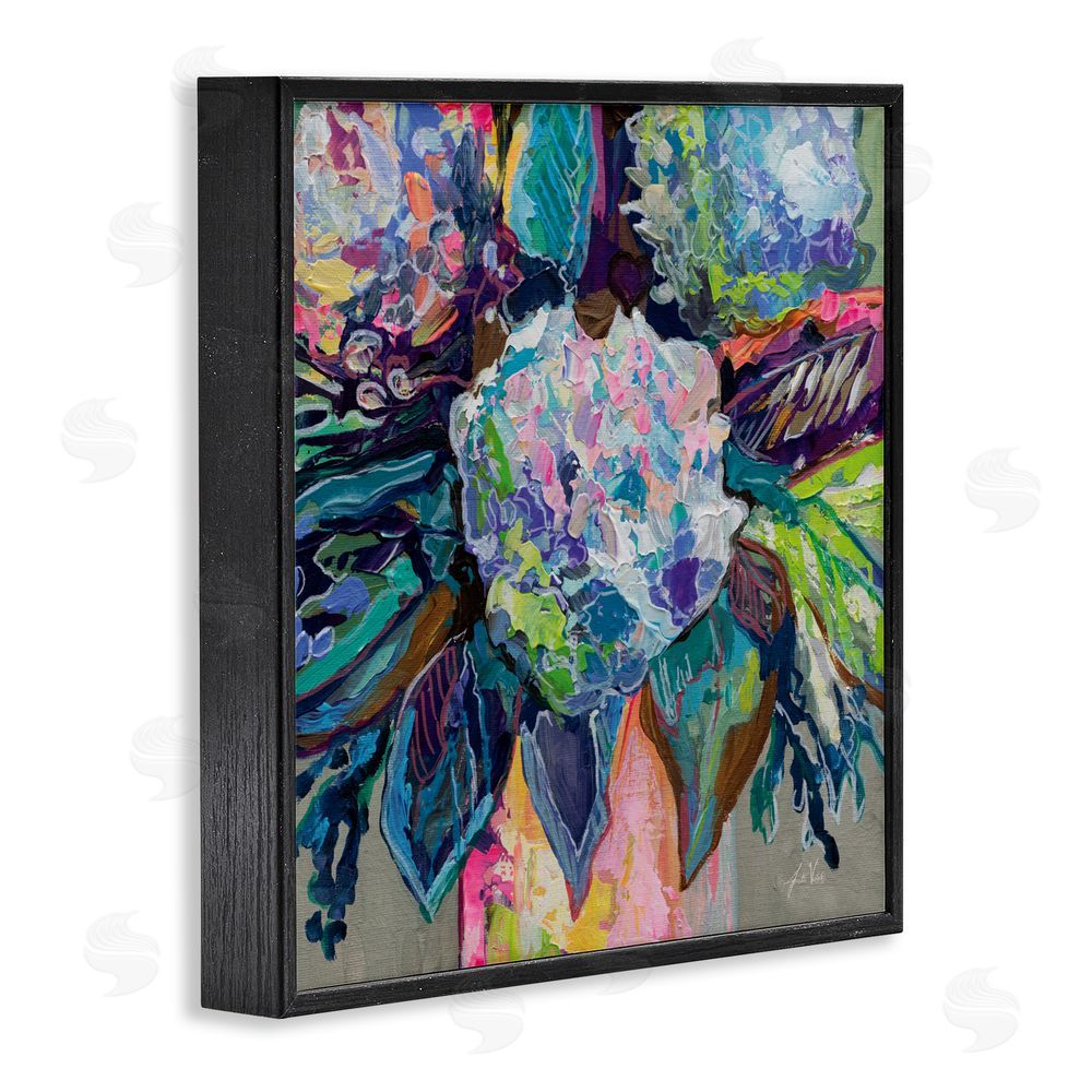 Jeanette Vertentes Love That Gives Bouquet Black Framed Giclee Wall Art Print