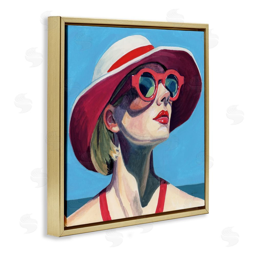 Kate Jarvik Birch Vacation In Style Gold Floating Frame Canvas Wall Art Print