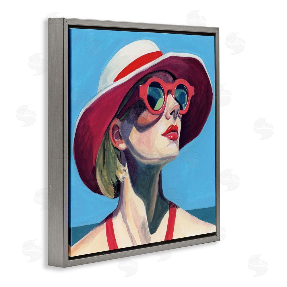 Kate Jarvik Birch Vacation In Style Gray Floating Frame Canvas Wall Art Print