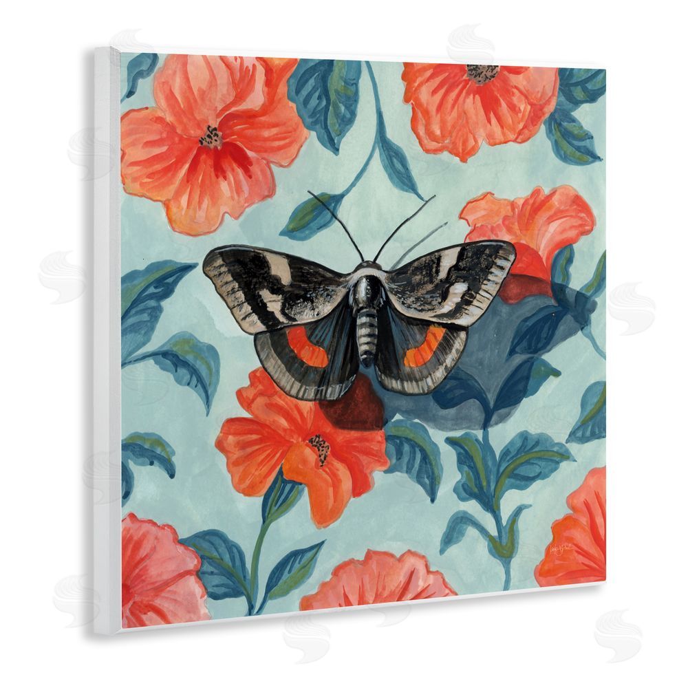 Kate Jarvik Birch Academia Moth On Floral Wall Plaque Art Print