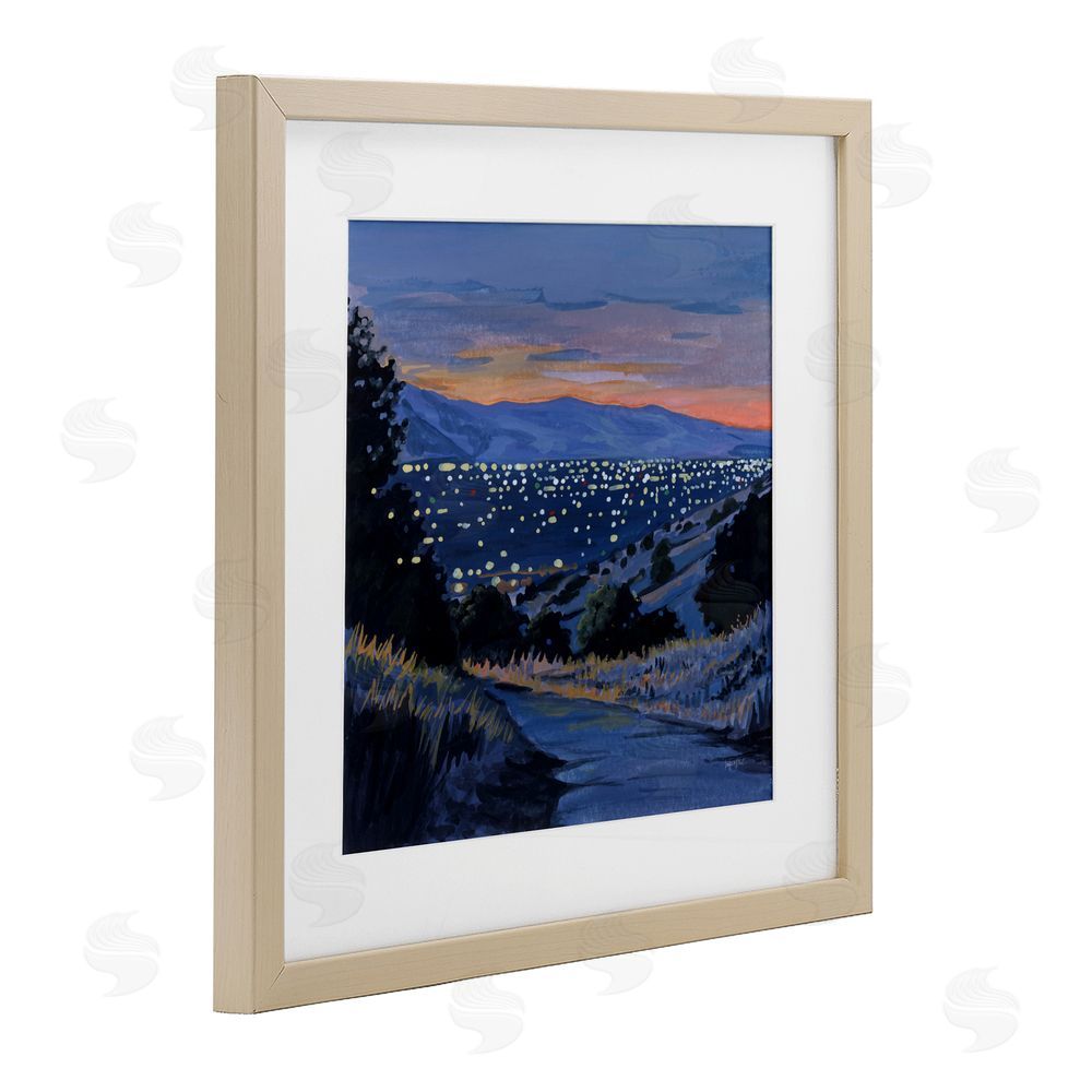 Kate Jarvik Birch Desert City Lights At Dusk Birch Framed Print Under Glass Wall Art
