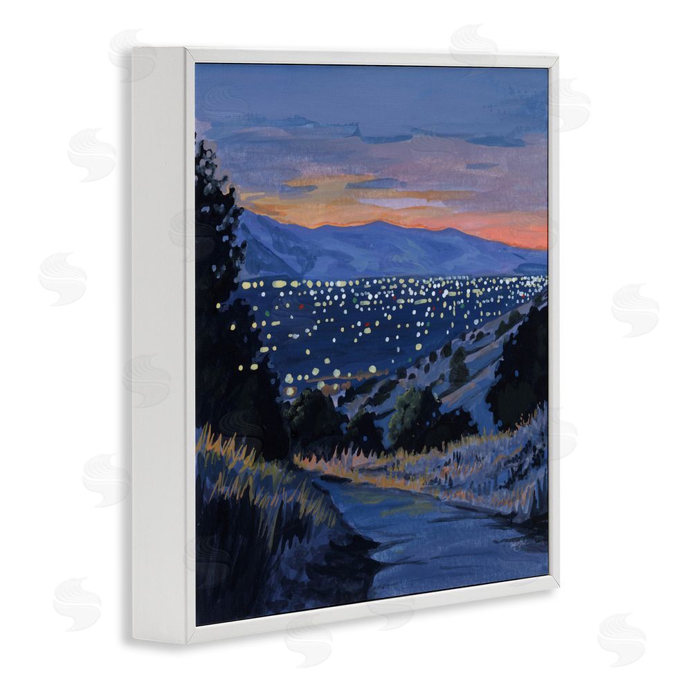 Kate Jarvik Birch Desert City Lights At Dusk White Framed Giclee Wall Art Print
