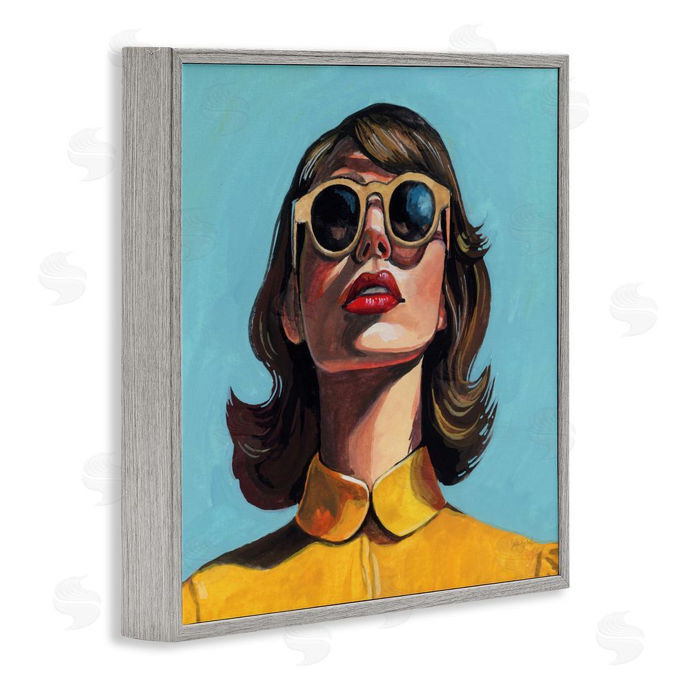 Kate Jarvik Birch Beautiful Sunshiny Day Retro Gray Framed Giclee Wall Art Print
