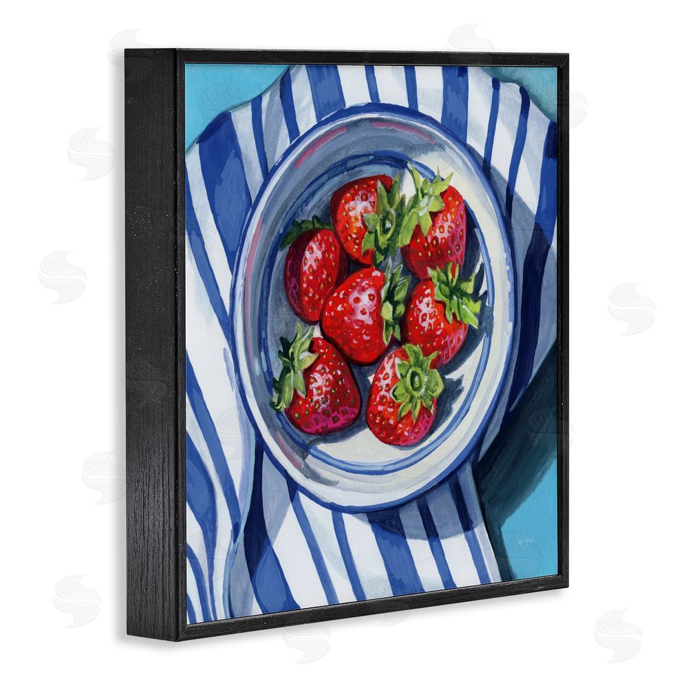 Kate Jarvik Birch Fresh Picked Kitchen Strawberries Black Framed Giclee Wall Art Print