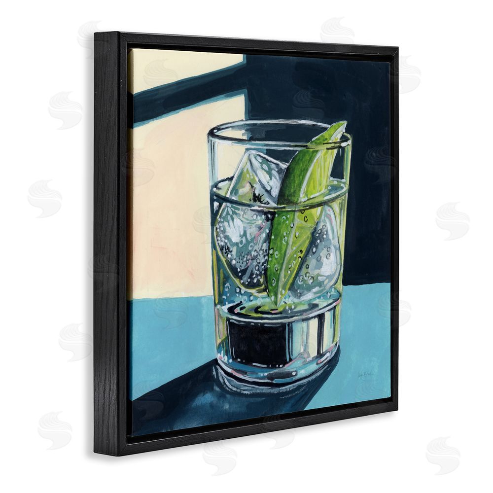 Kate Jarvik Birch Strong Gin and Tonic Black Floating Frame Canvas Wall Art Print