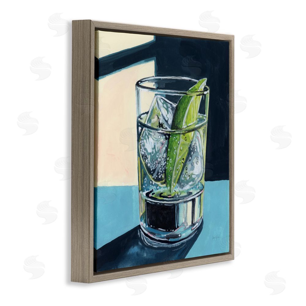 Kate Jarvik Birch Strong Gin and Tonic Brown Floating Frame Canvas Wall Art Print