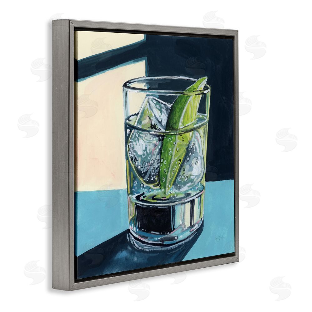 Kate Jarvik Birch Strong Gin and Tonic Gray Floating Frame Canvas Wall Art Print