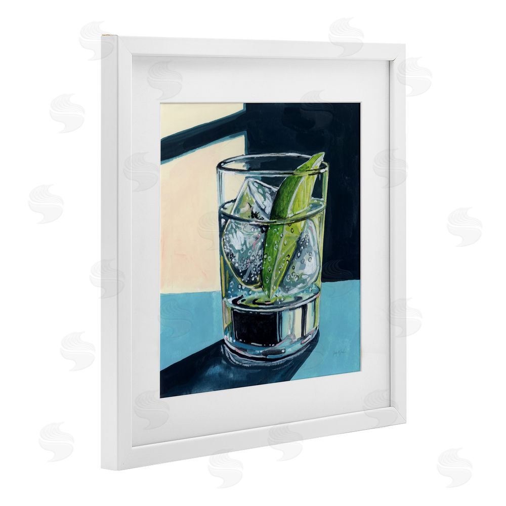 Kate Jarvik Birch Strong Gin and Tonic White Framed Print Under Glass Wall Art