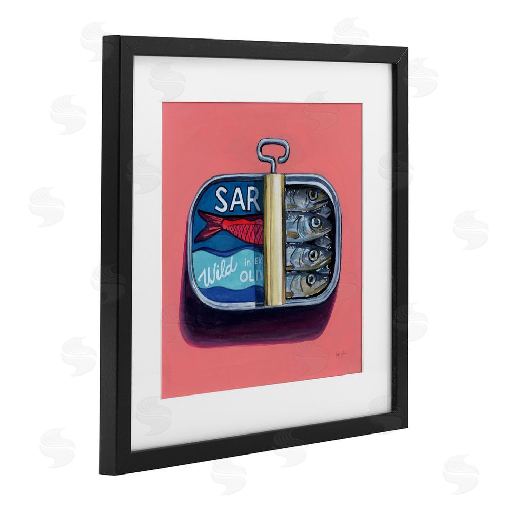 Kate Jarvik Birch Wild Sardines on Pink Black Framed Print Under Glass Wall Art