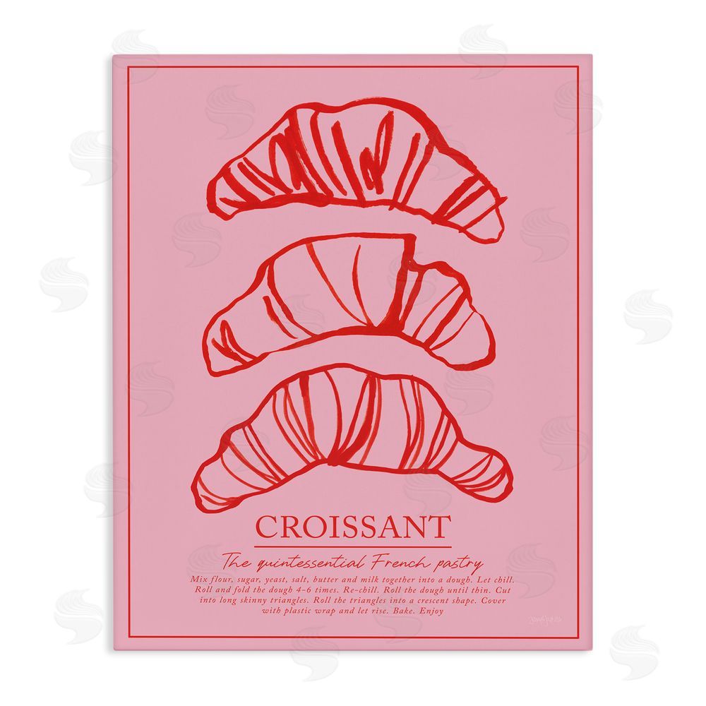 Jenaya Jackson Croissant Breakfast Pastry Stretched Canvas Wall Art