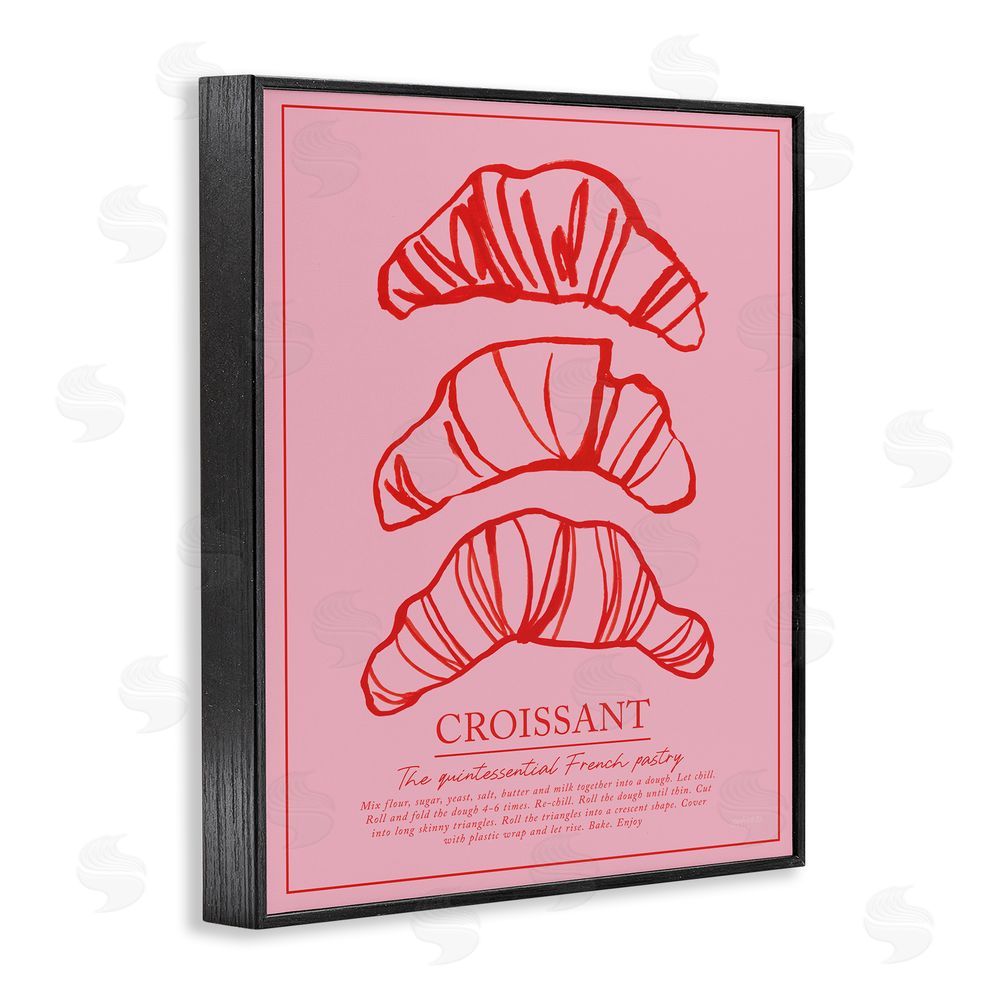 Jenaya Jackson Croissant Breakfast Pastry Black Framed Giclee Wall Art Print