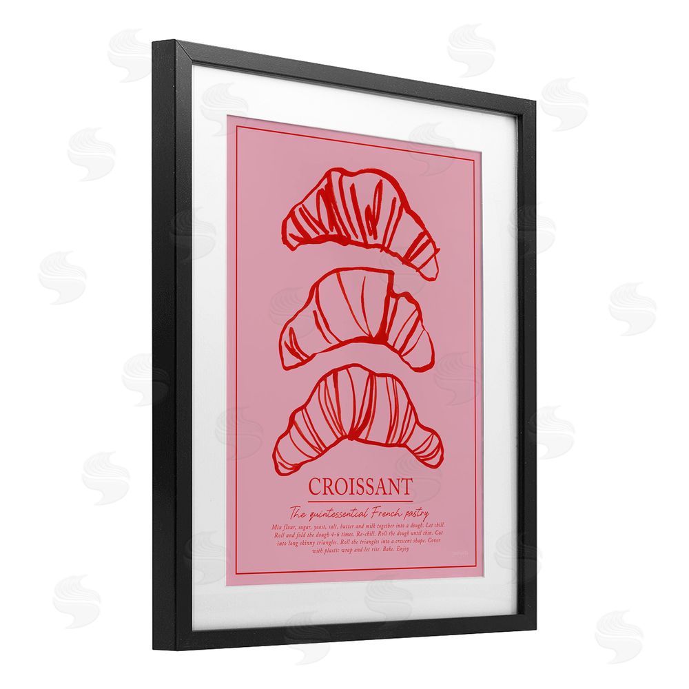 Jenaya Jackson Croissant Breakfast Pastry Black Framed Print Under Glass Wall Art