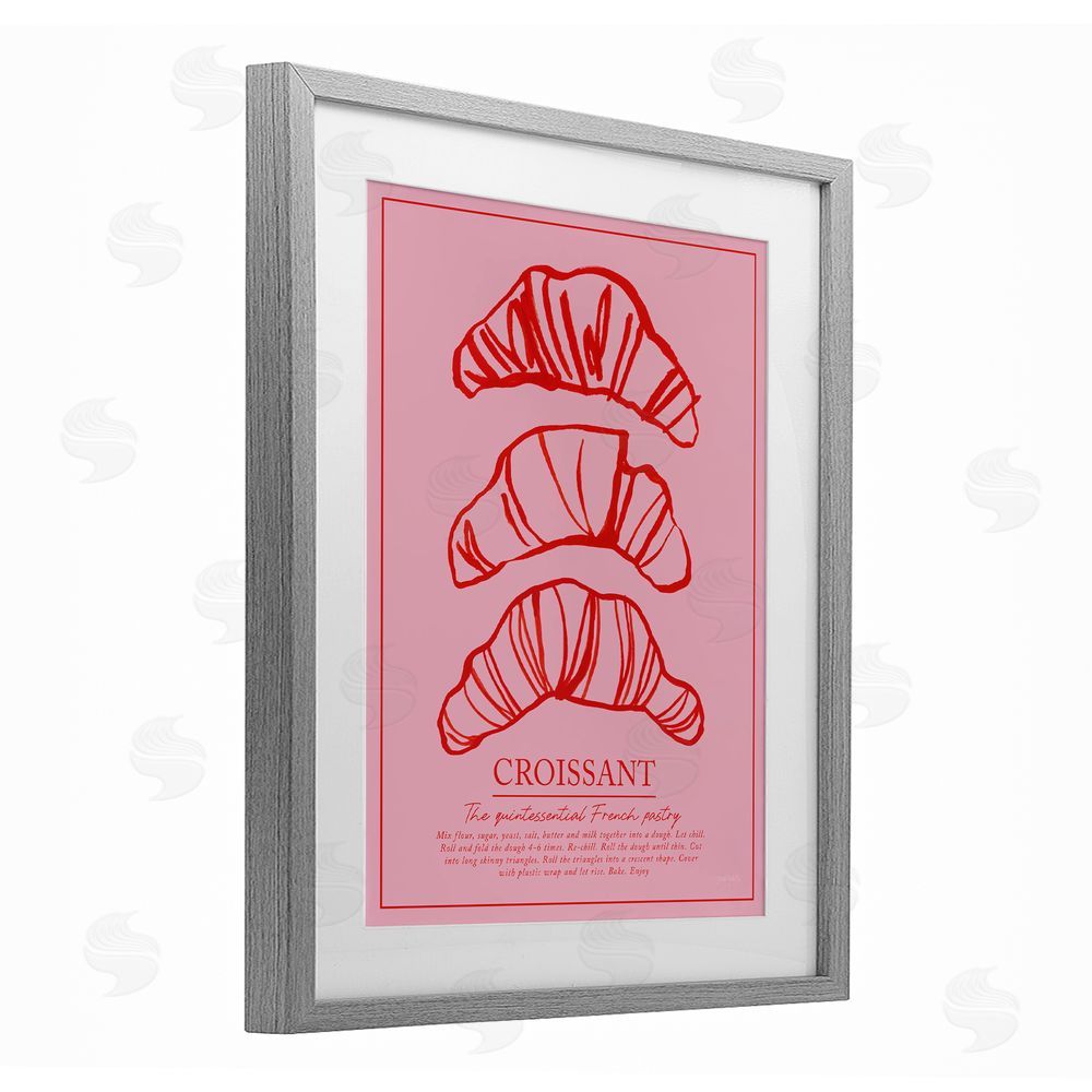 Jenaya Jackson Croissant Breakfast Pastry Gray Framed Print Under Glass Wall Art