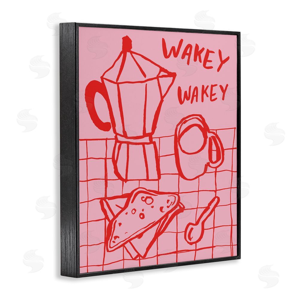 Jenaya Jackson Wakey Breakfast Doodles Black Framed Giclee Wall Art Print