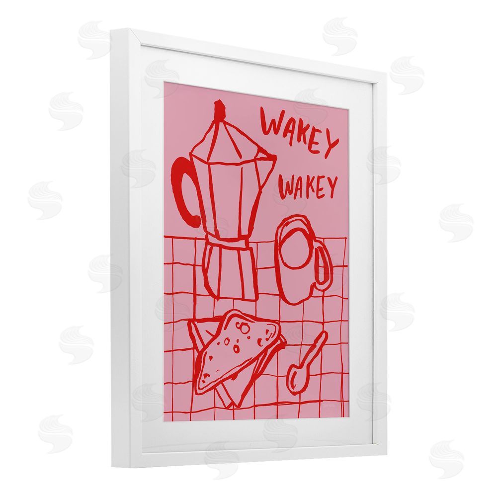 Jenaya Jackson Wakey Breakfast Doodles White Framed Print Under Glass Wall Art