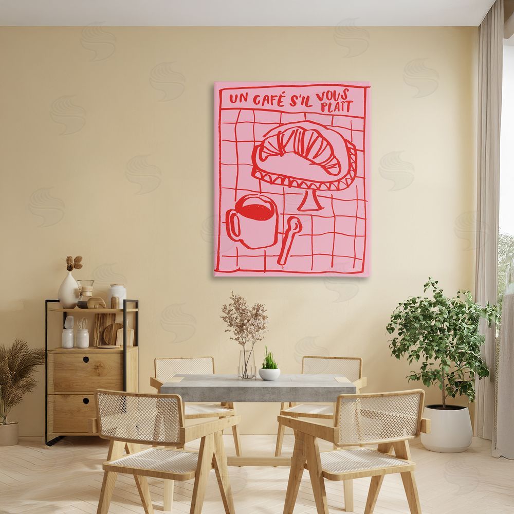 Jenaya Jackson Cafe Brunch Doodles Stretched Canvas Wall Art in Room