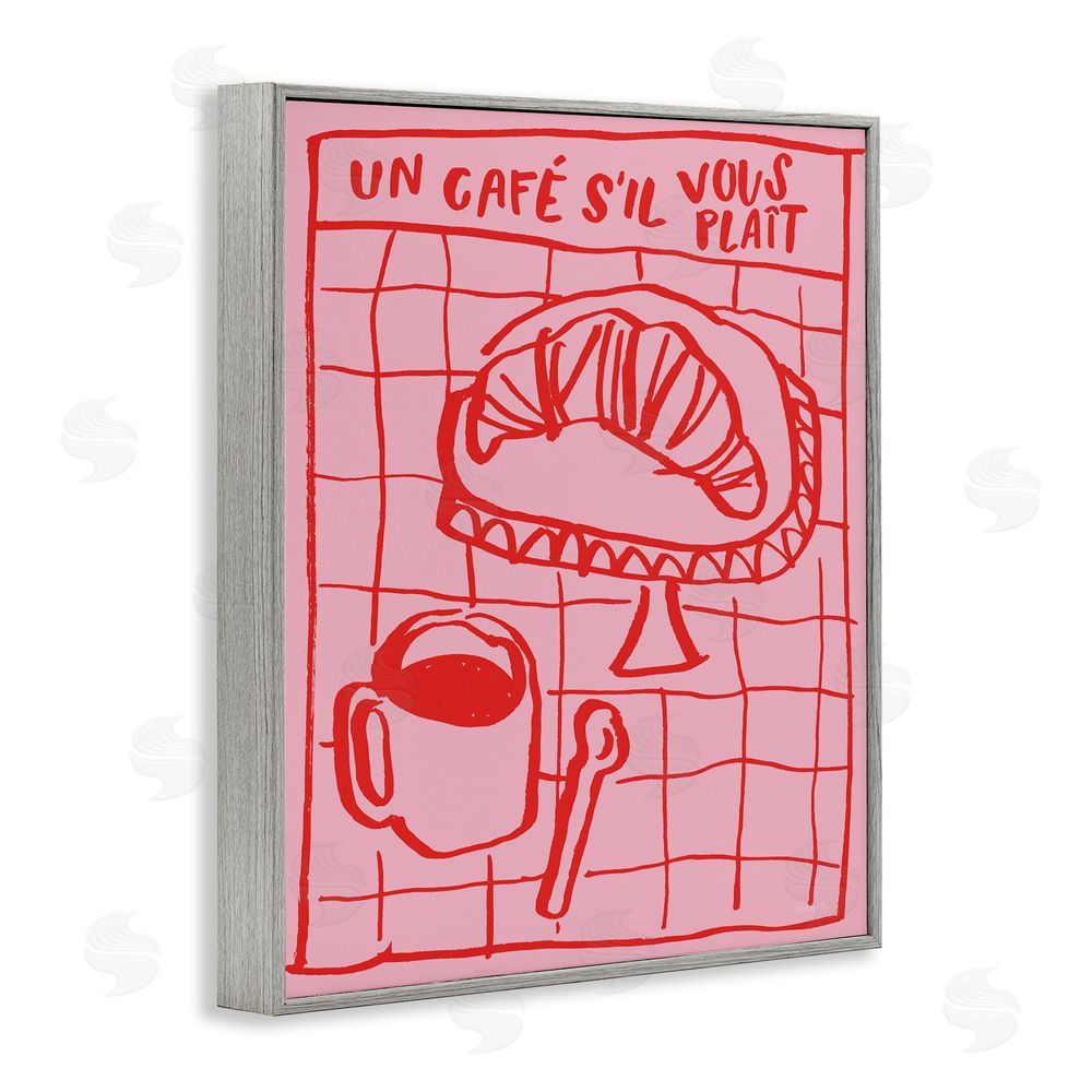 Jenaya Jackson Cafe Brunch Doodles Gray Framed Giclee Wall Art Print