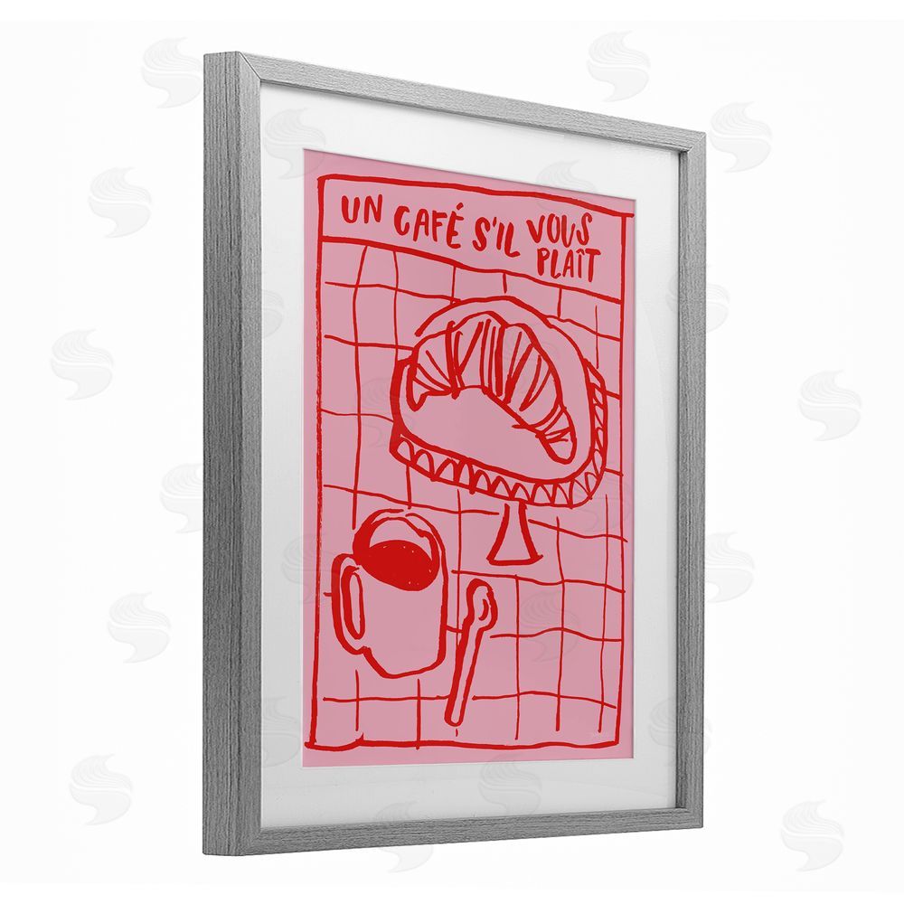 Jenaya Jackson Cafe Brunch Doodles Gray Framed Print Under Glass Wall Art
