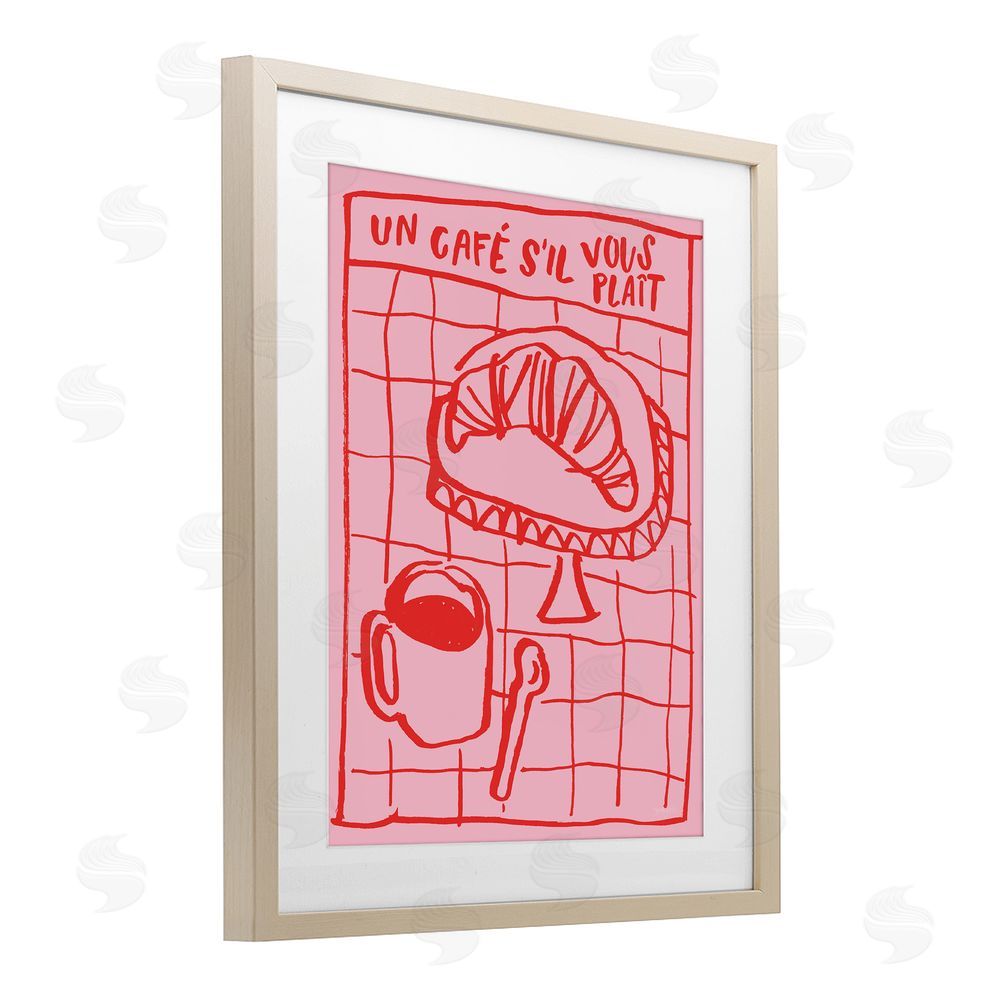 Jenaya Jackson Cafe Brunch Doodles Birch Framed Print Under Glass Wall Art