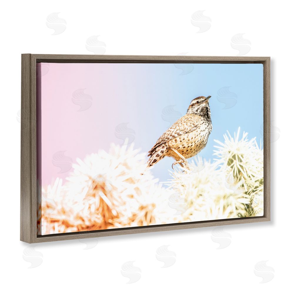 Nathan Larson Desert Song Bird Brown Floating Frame Canvas Wall Art Print