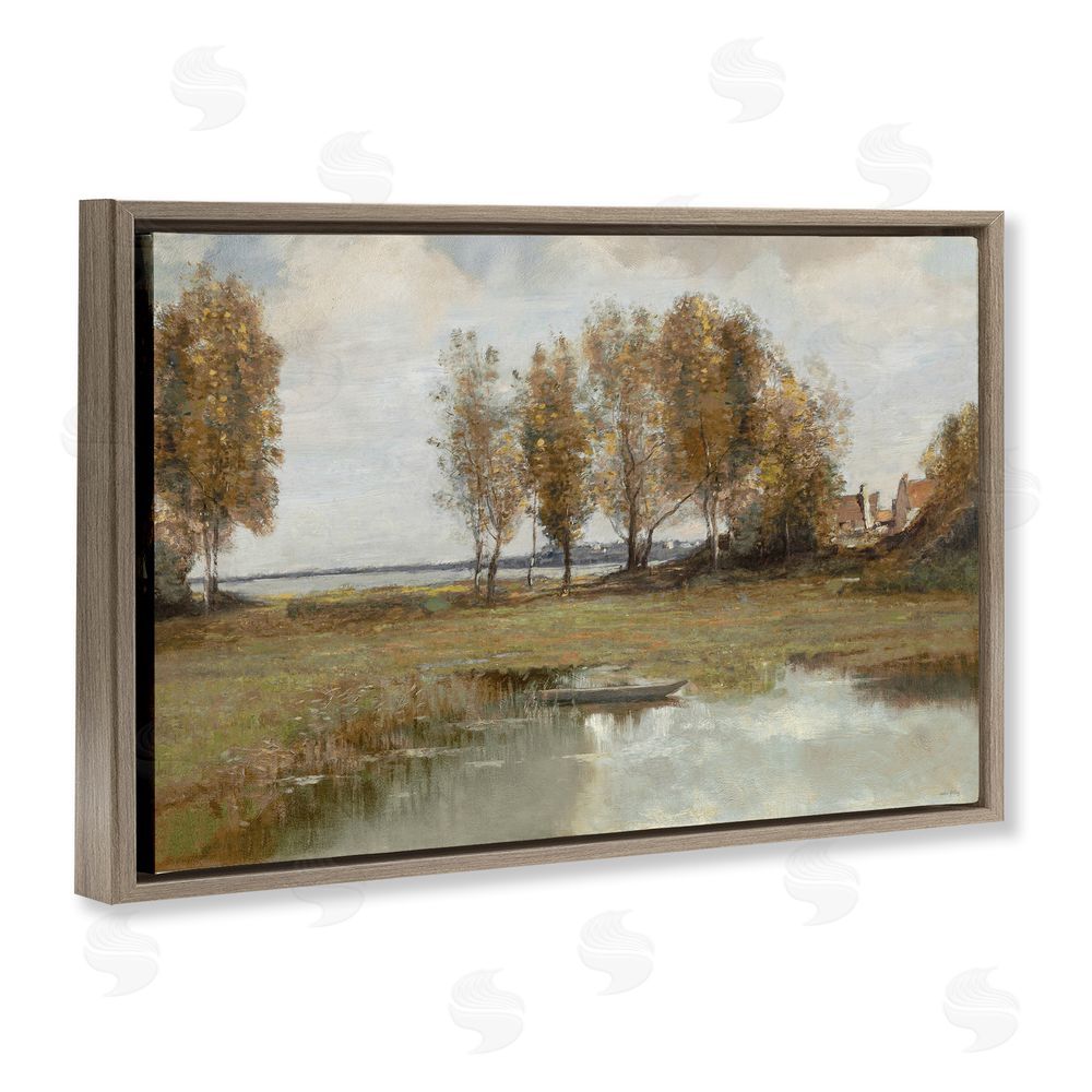 Amber Sterling A Peaceful Spot Landscape Brown Floating Frame Canvas Wall Art Print