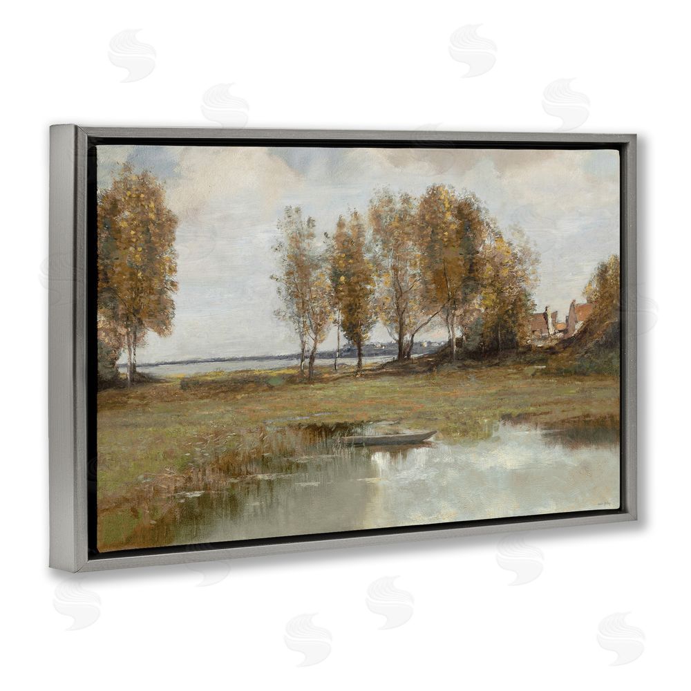 Amber Sterling A Peaceful Spot Landscape Gray Floating Frame Canvas Wall Art Print
