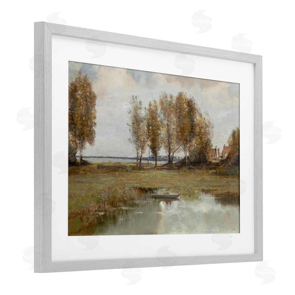 Amber Sterling A Peaceful Spot Landscape Gray Framed Print Under Glass Wall Art