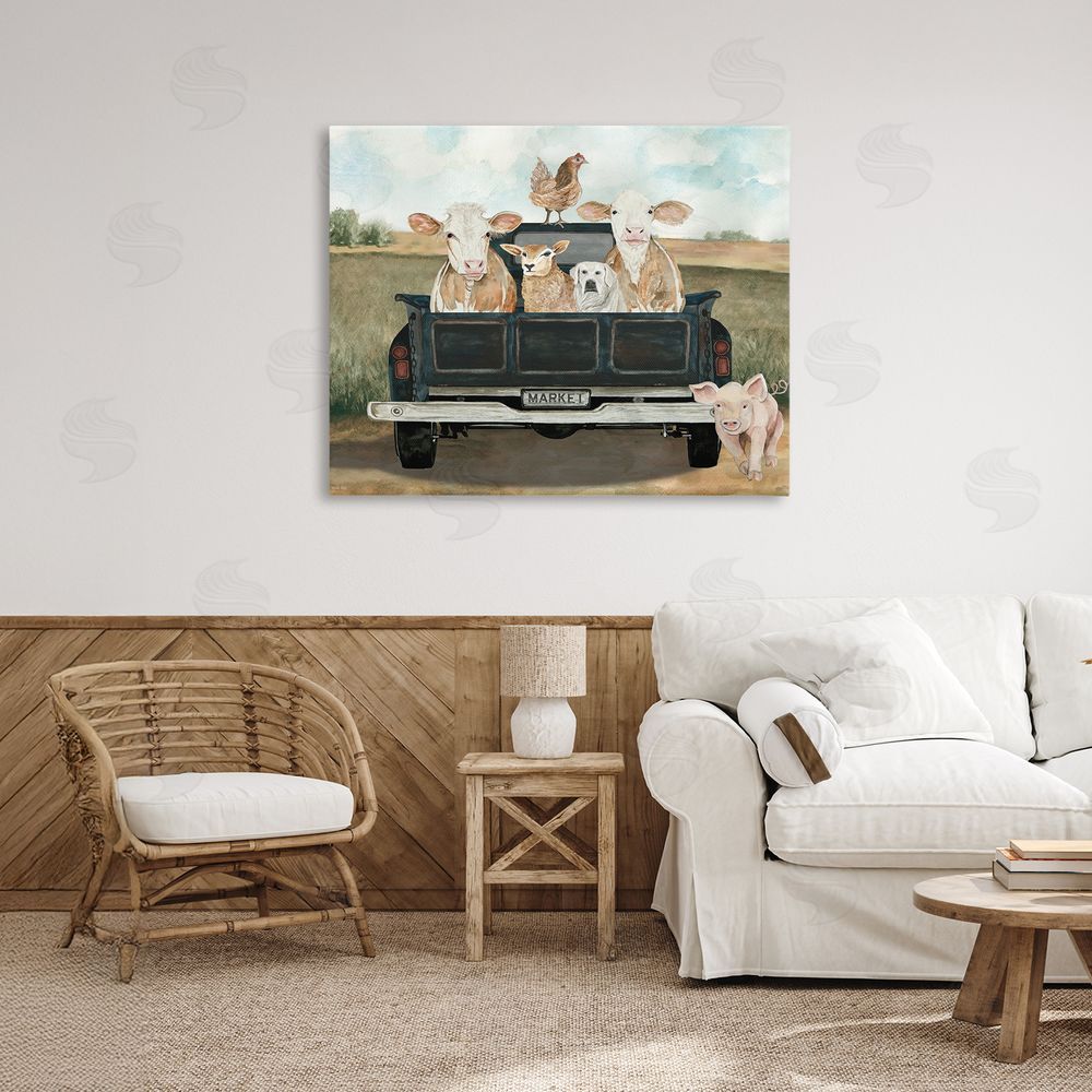 Cindy Jacobs Ready For A Farm Ride Canvas Wall Art Print in Room