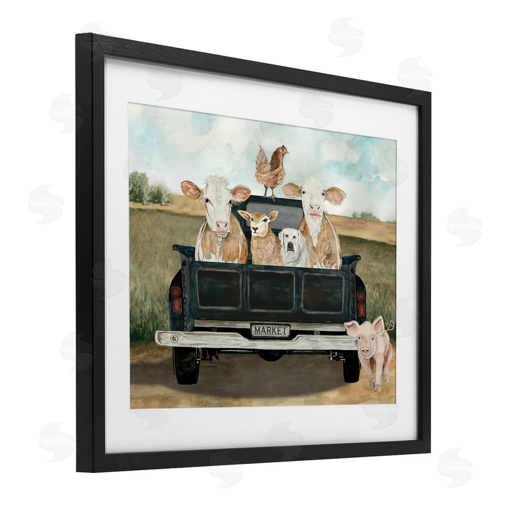 Cindy Jacobs Ready For A Farm Ride Black Framed Print Under Glass Wall Art