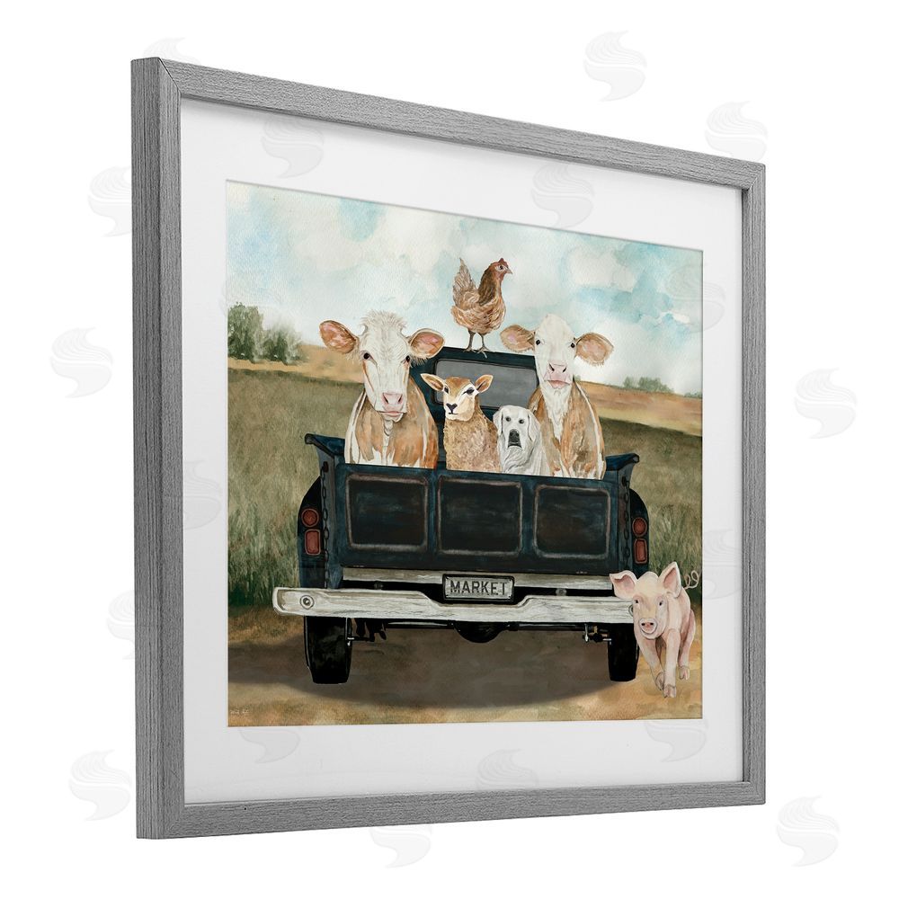 Cindy Jacobs Ready For A Farm Ride Gray Framed Print Under Glass Wall Art