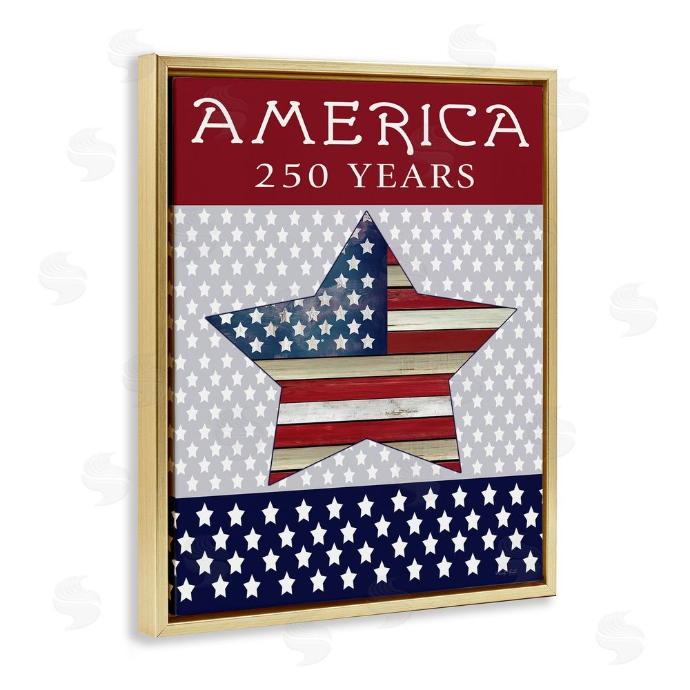 Cindy Jacobs Historic America 250 Years Gold Floating Frame Canvas Wall Art Print