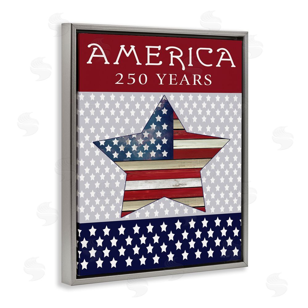 Cindy Jacobs Historic America 250 Years Gray Floating Frame Canvas Wall Art Print