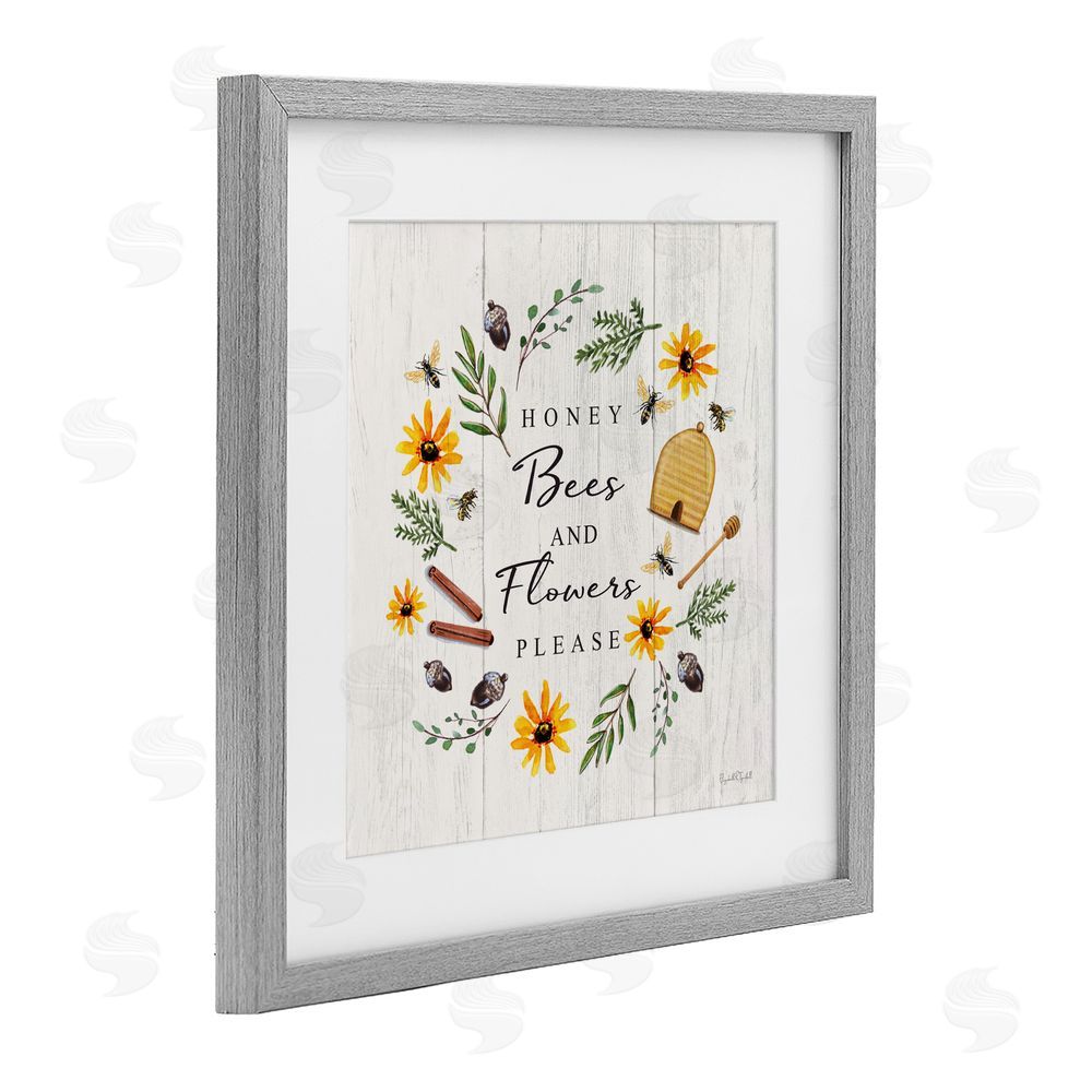 Elizabeth Tyndall Country Cottage Wreath & Quote Gray Framed Print Under Glass Wall Art