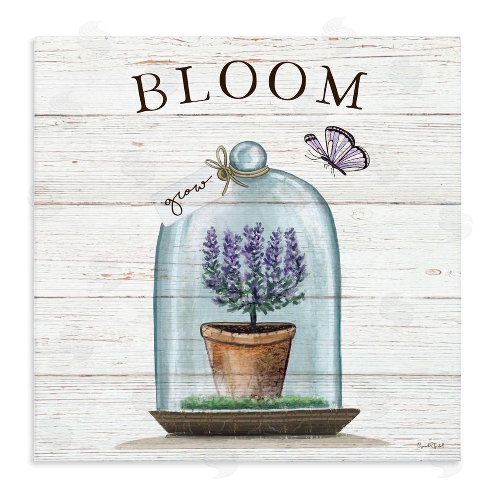 Elizabeth Tyndall Cottage Bloom in Bell Jar Stretched Canvas Wall Art