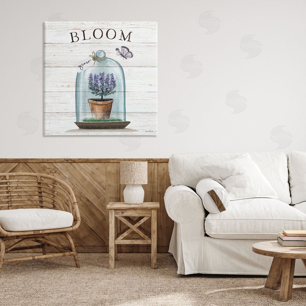 Elizabeth Tyndall Cottage Bloom in Bell Jar Stretched Canvas Wall Art in Room