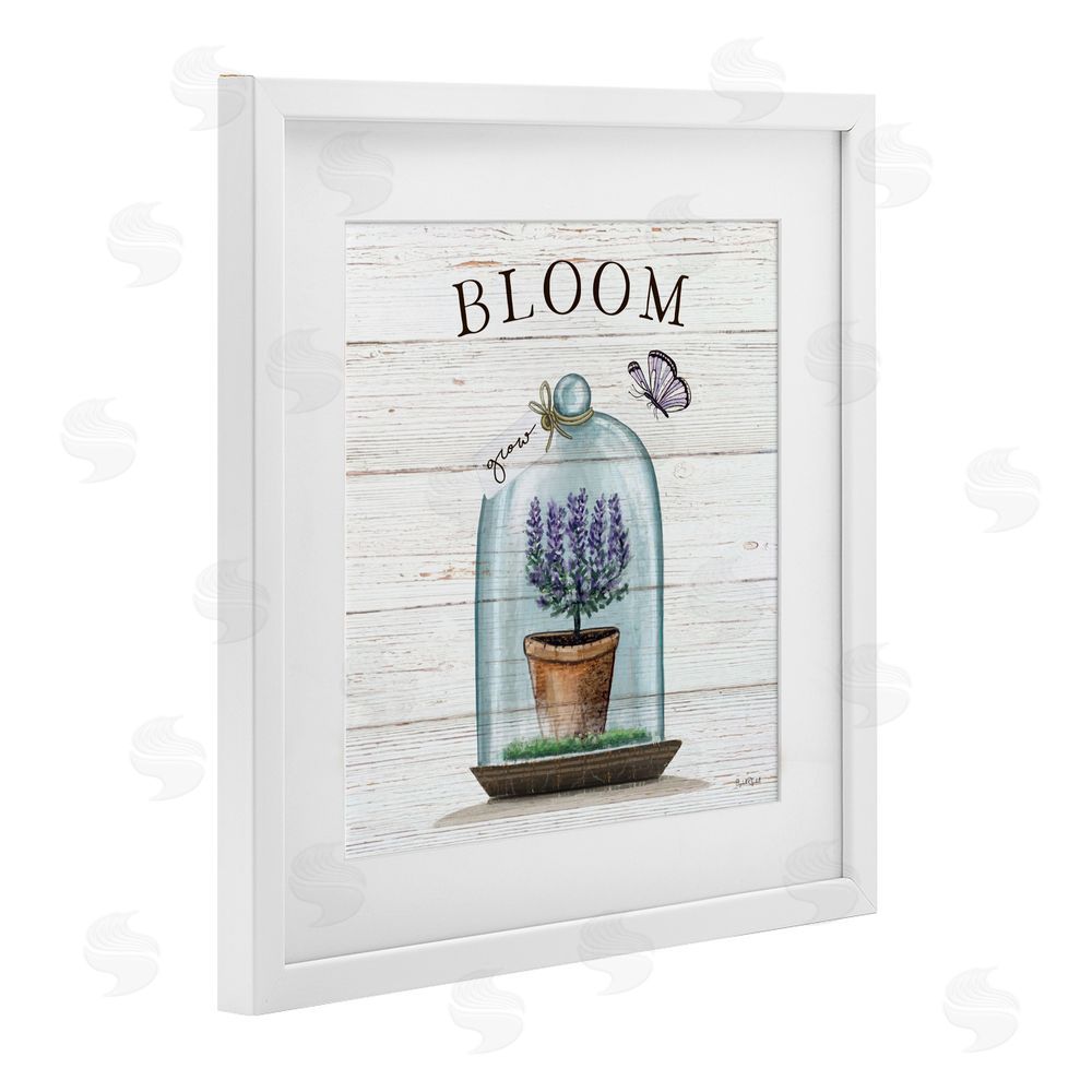 Elizabeth Tyndall Cottage Bloom in Bell Jar White Framed Print Under Glass Wall Art
