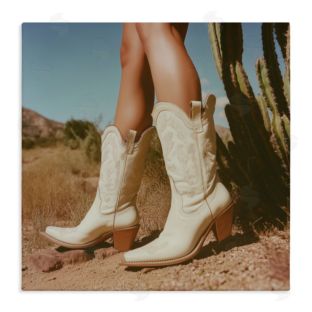 Heidi Kuntz Desert Boots Step Stretched Canvas Wall Art Print