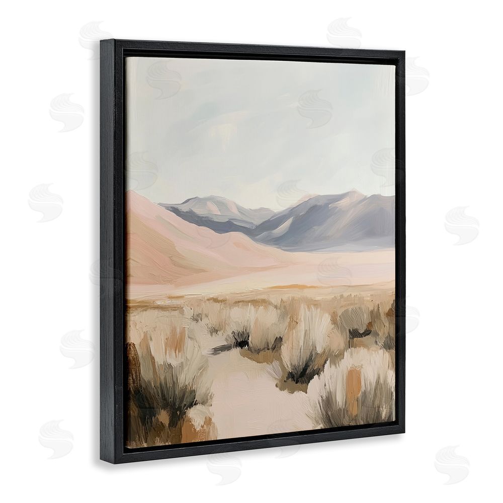 Heidi Kuntz Pastel Desert Solitude Black Floating Frame Canvas Wall Art Print