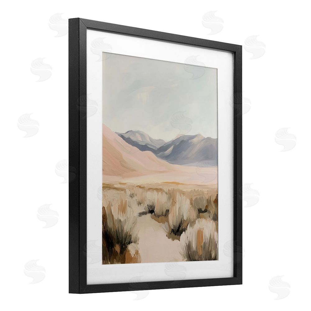 Heidi Kuntz Pastel Desert Solitude Black Framed Print Under Glass Wall Art