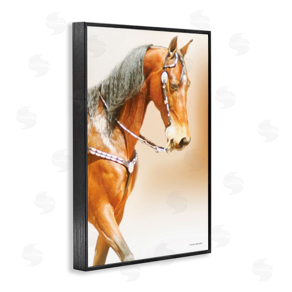 Kari Brooks Brown Majestic Horse Black Framed Giclee Wall Art Print