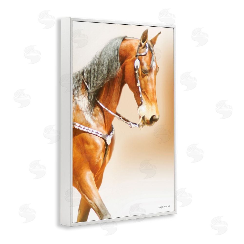 Kari Brooks Brown Majestic Horse White Framed Giclee Wall Art Print