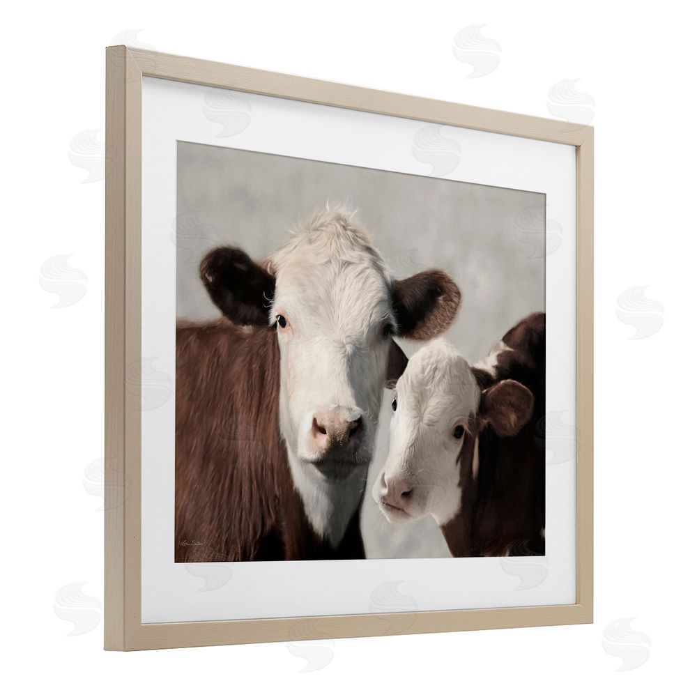 Lori Deiter Mommy & Me Cows Birch Framed Print Under Glass Wall Art