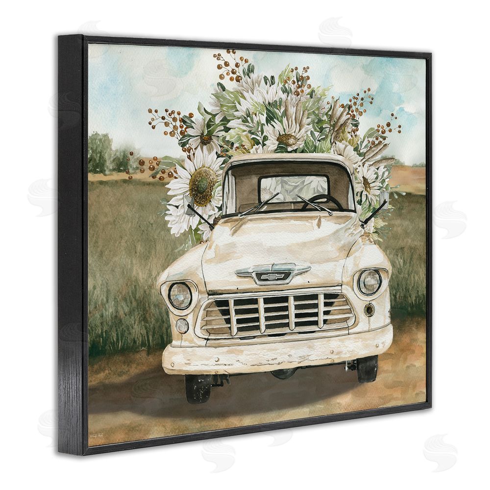 Cindy Jacobs Retro Country Flowers Delivery Black Framed Giclee Wall Art Print