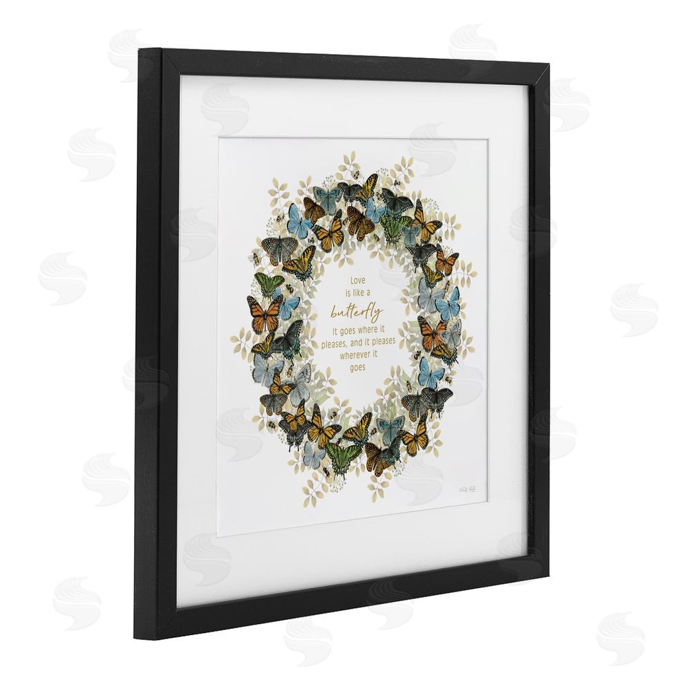 Cindy Jacobs Life Is Like A Butterfly Wreath Black Framed Print Under Glass Wall Art