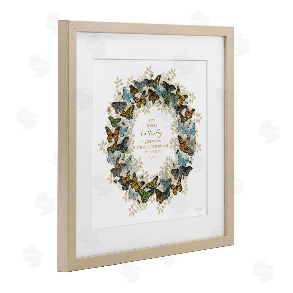 Cindy Jacobs Life Is Like A Butterfly Wreath Birch Framed Print Under Glass Wall Art