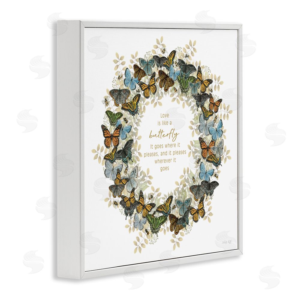Cindy Jacobs Life Is Like A Butterfly Wreath White Framed Giclee Wall Art Print