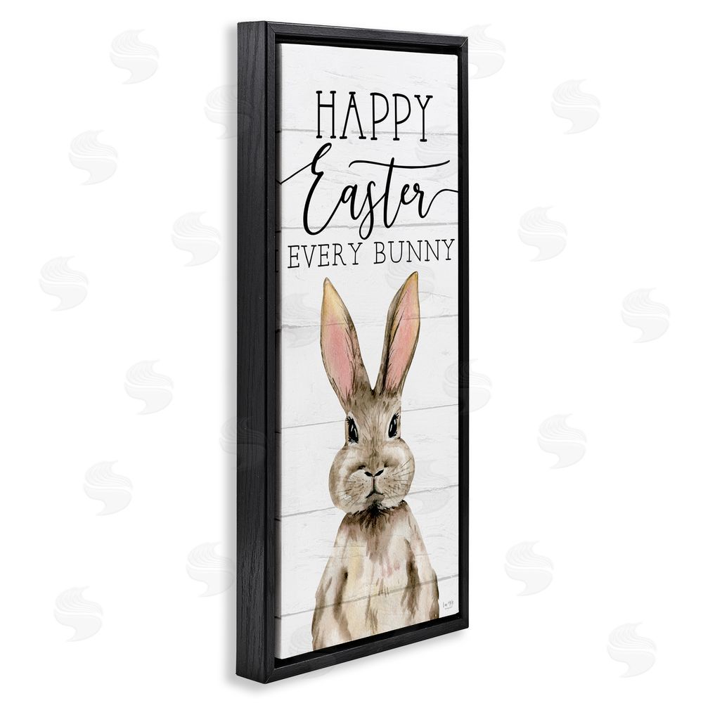 Lux + Me Designs Happy Easter Every Bunny Black Floating Frame Canvas Wall Art Print