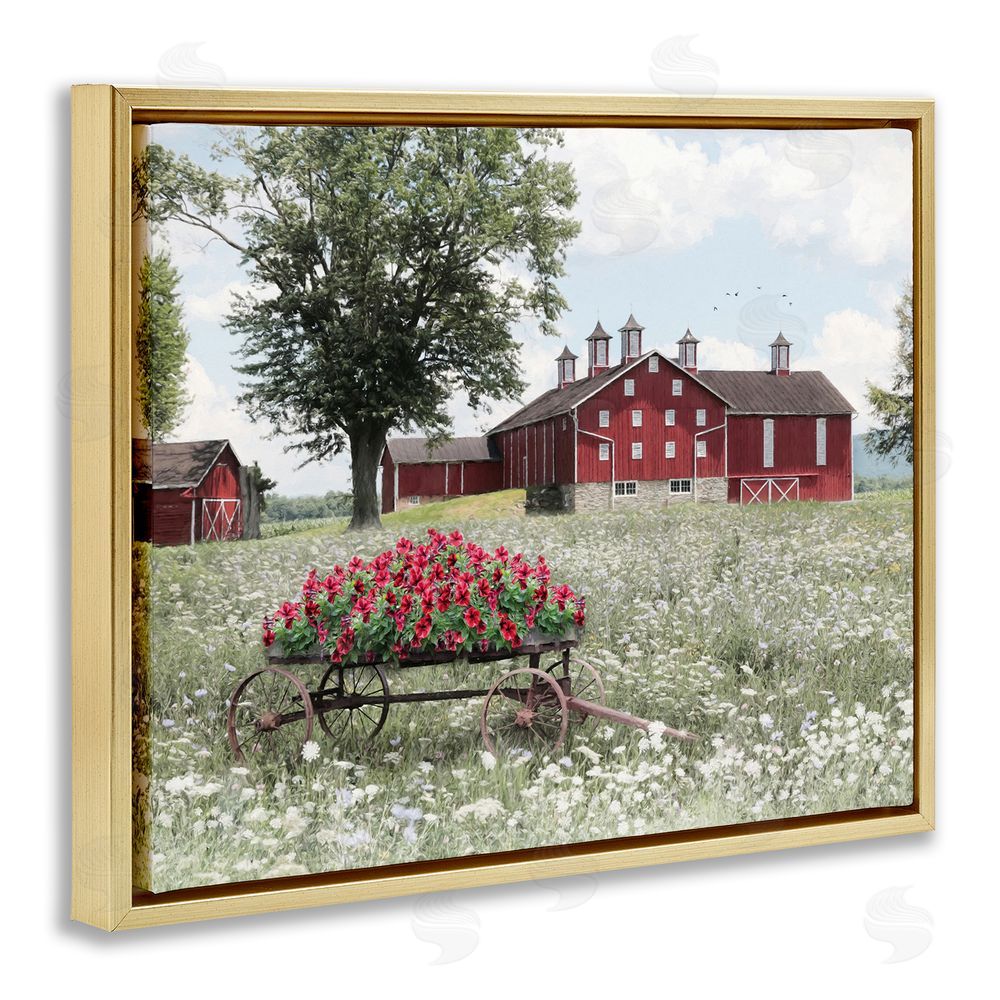 Lori Deiter Old Milton Farm Gold Floating Frame Canvas Wall Art Print
